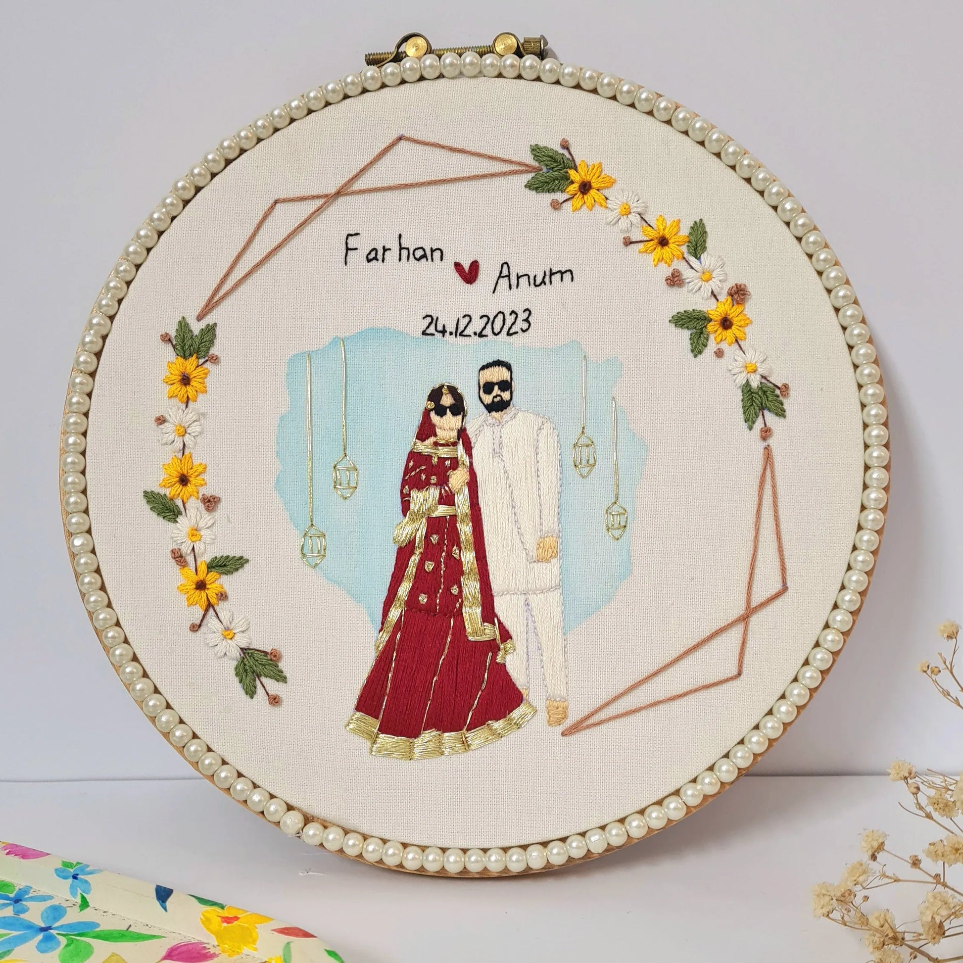 Wedding / Anniversary Hoop - Design 11
