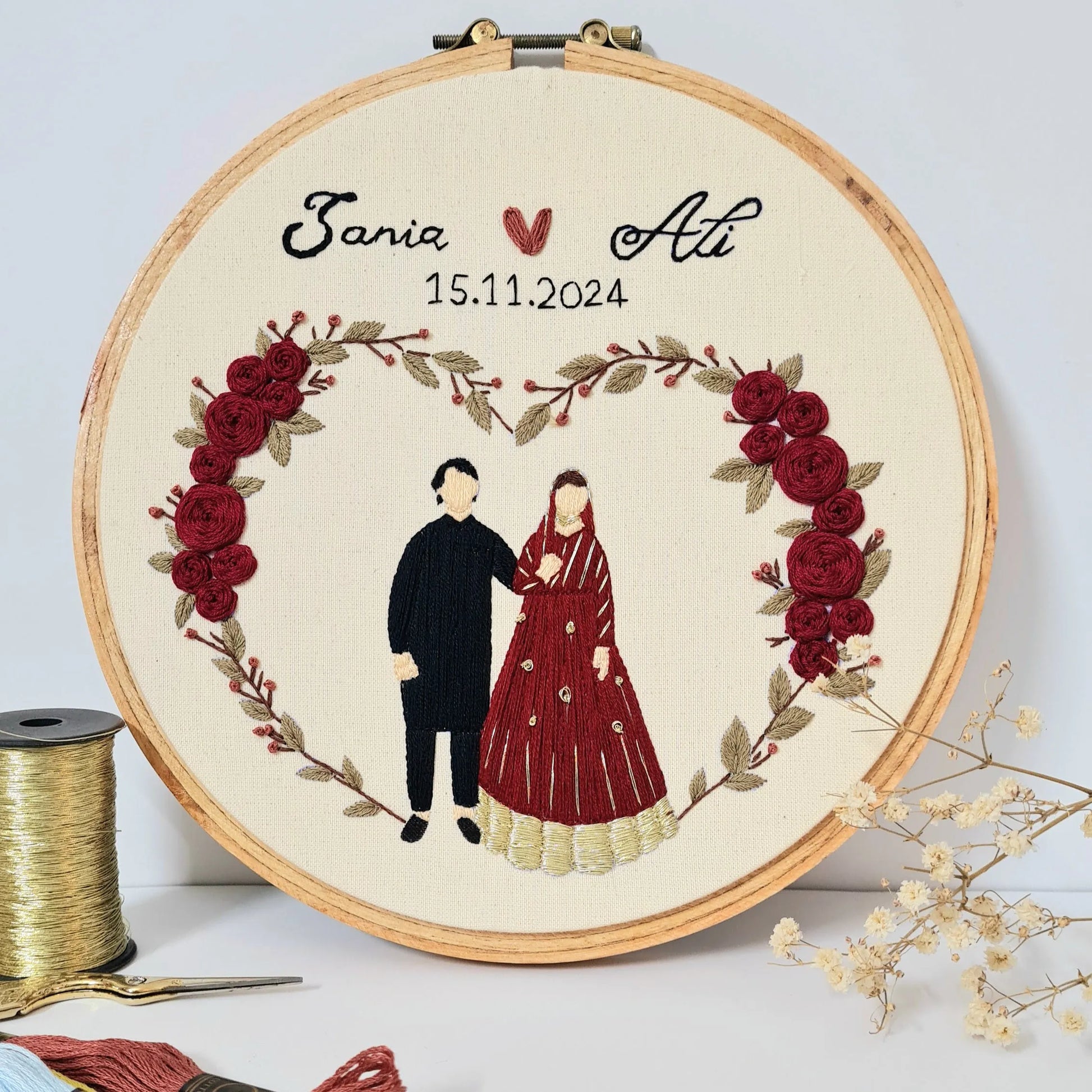 Wedding / Anniversary Hoop - Design 5