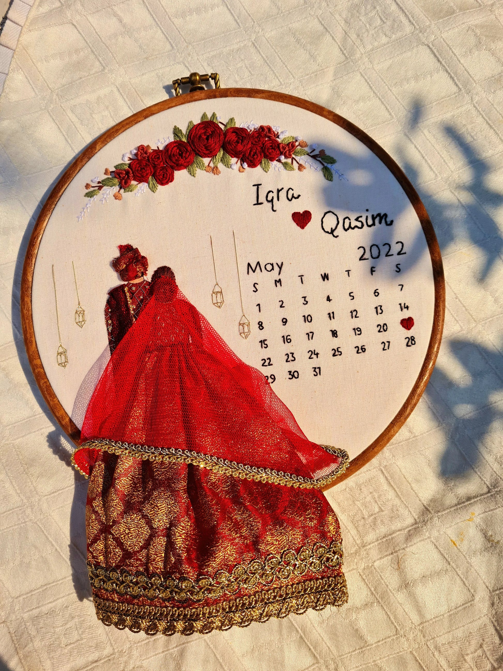 Wedding / Anniversary Hoop - Design 3