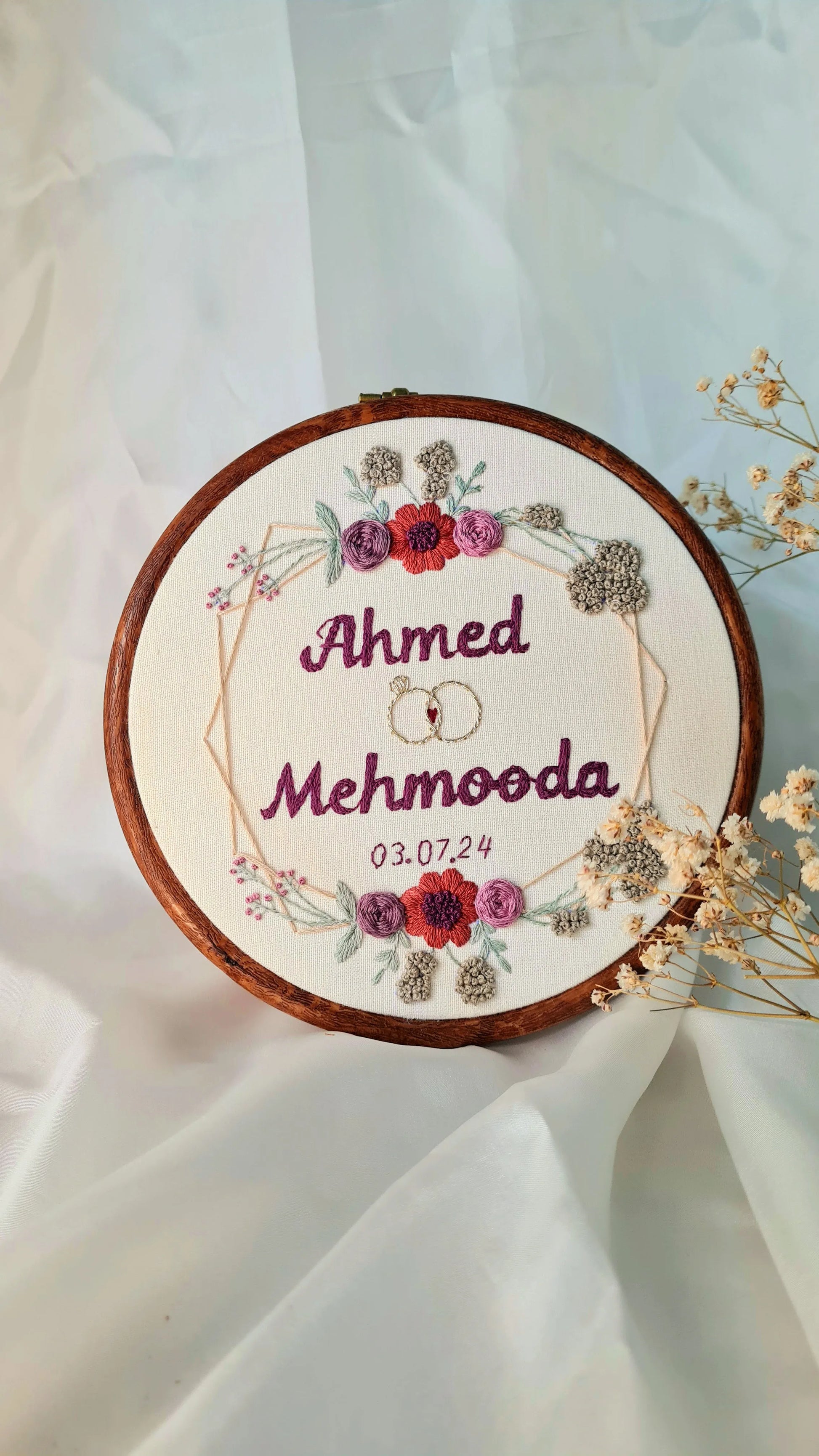 Wedding / Anniversary Hoop - Design 6