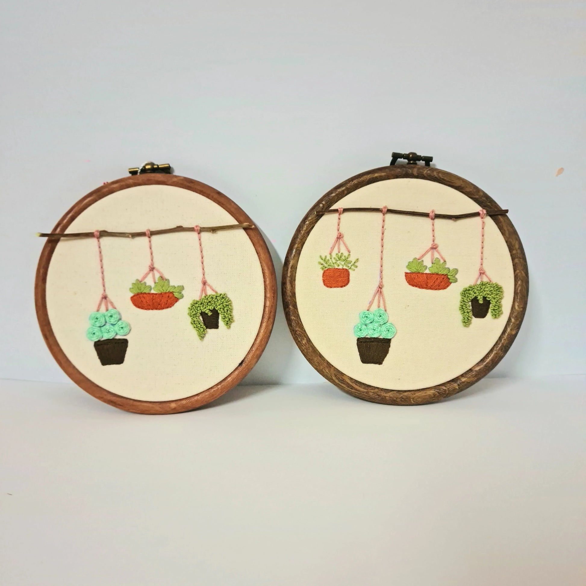 Plants hanging from twigs