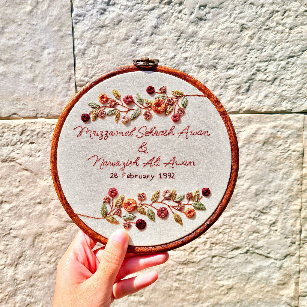 Wedding / Anniversary Hoop - Design 13