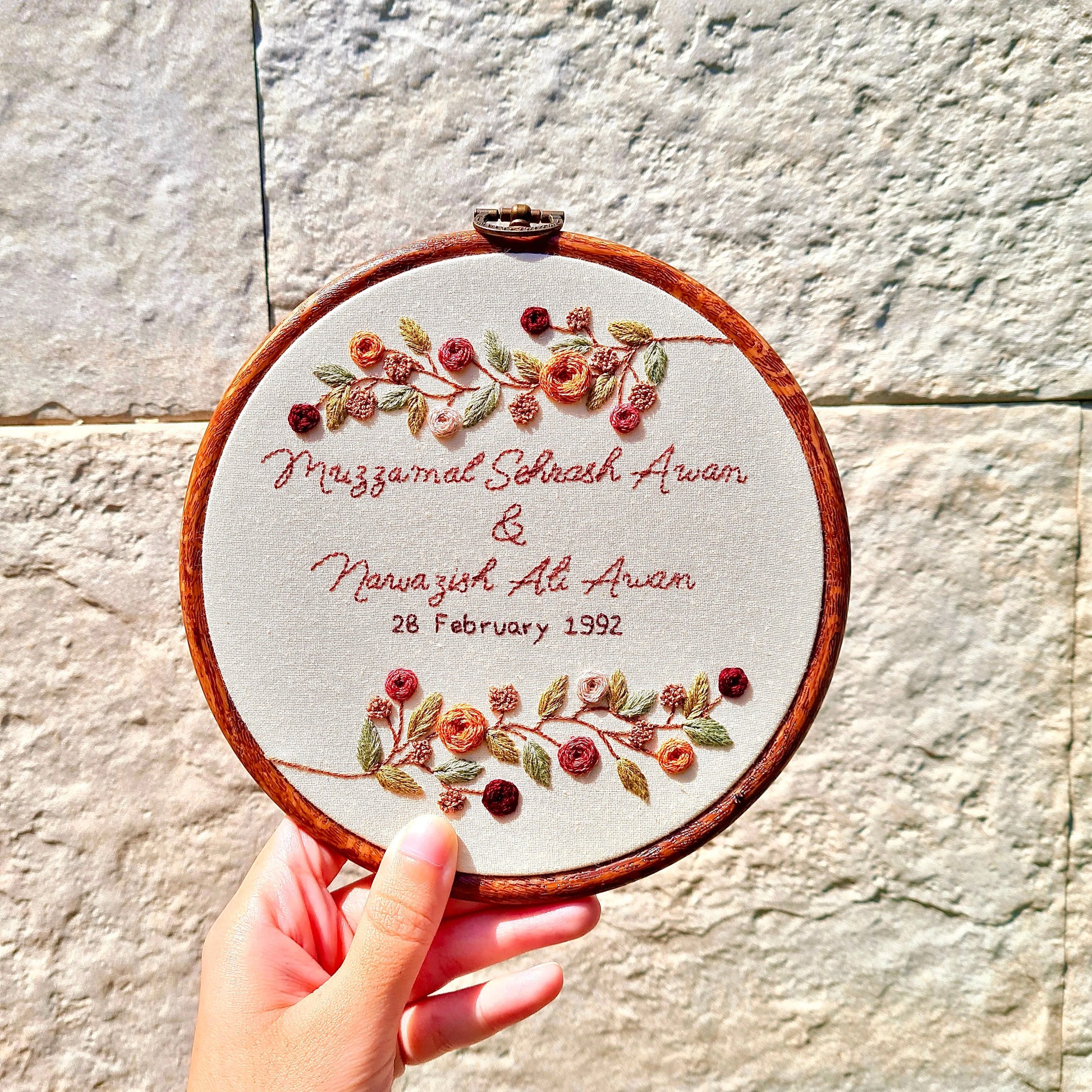 Wedding / Anniversary Hoop - Design 13