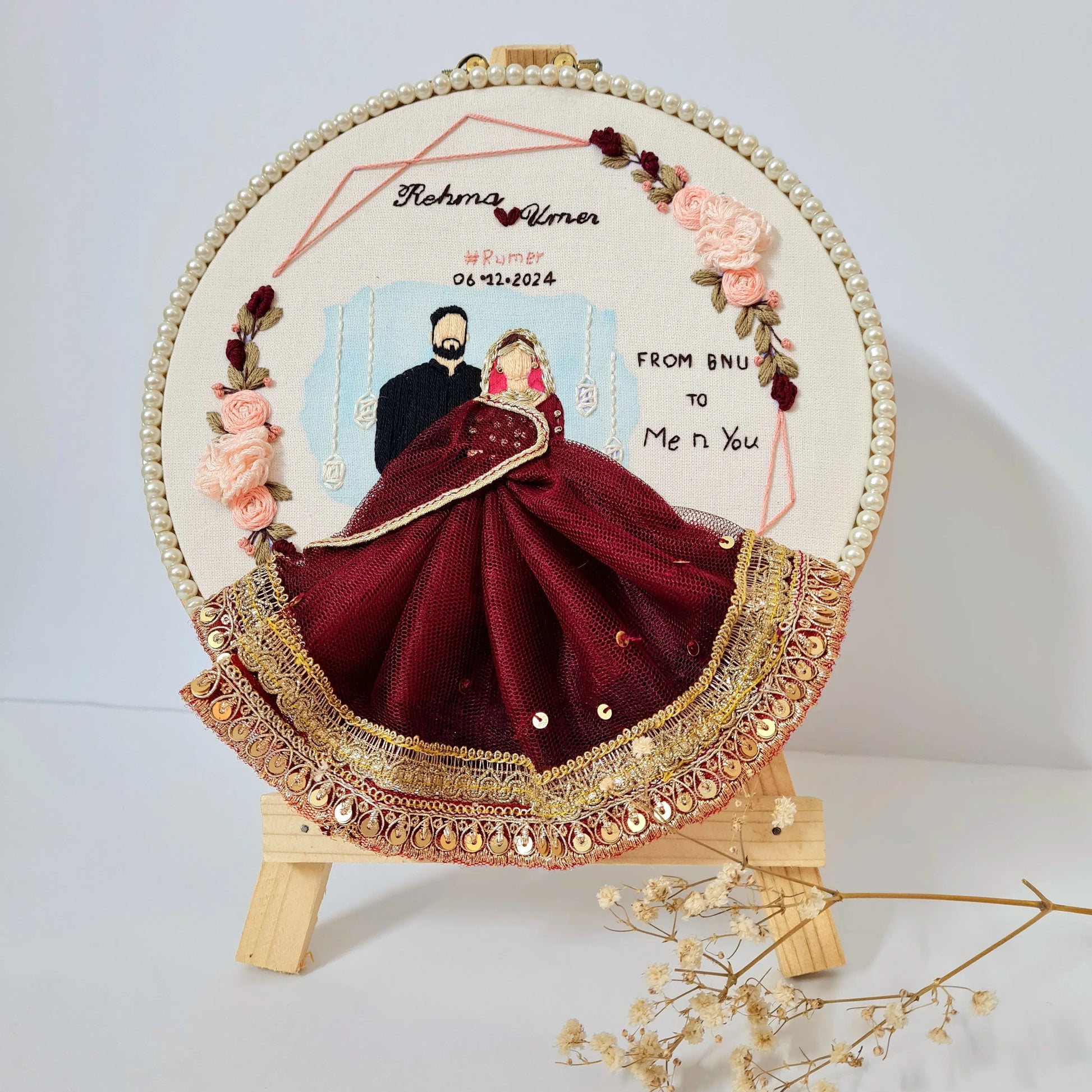 Wedding / Anniversary Hoop - Design 10
