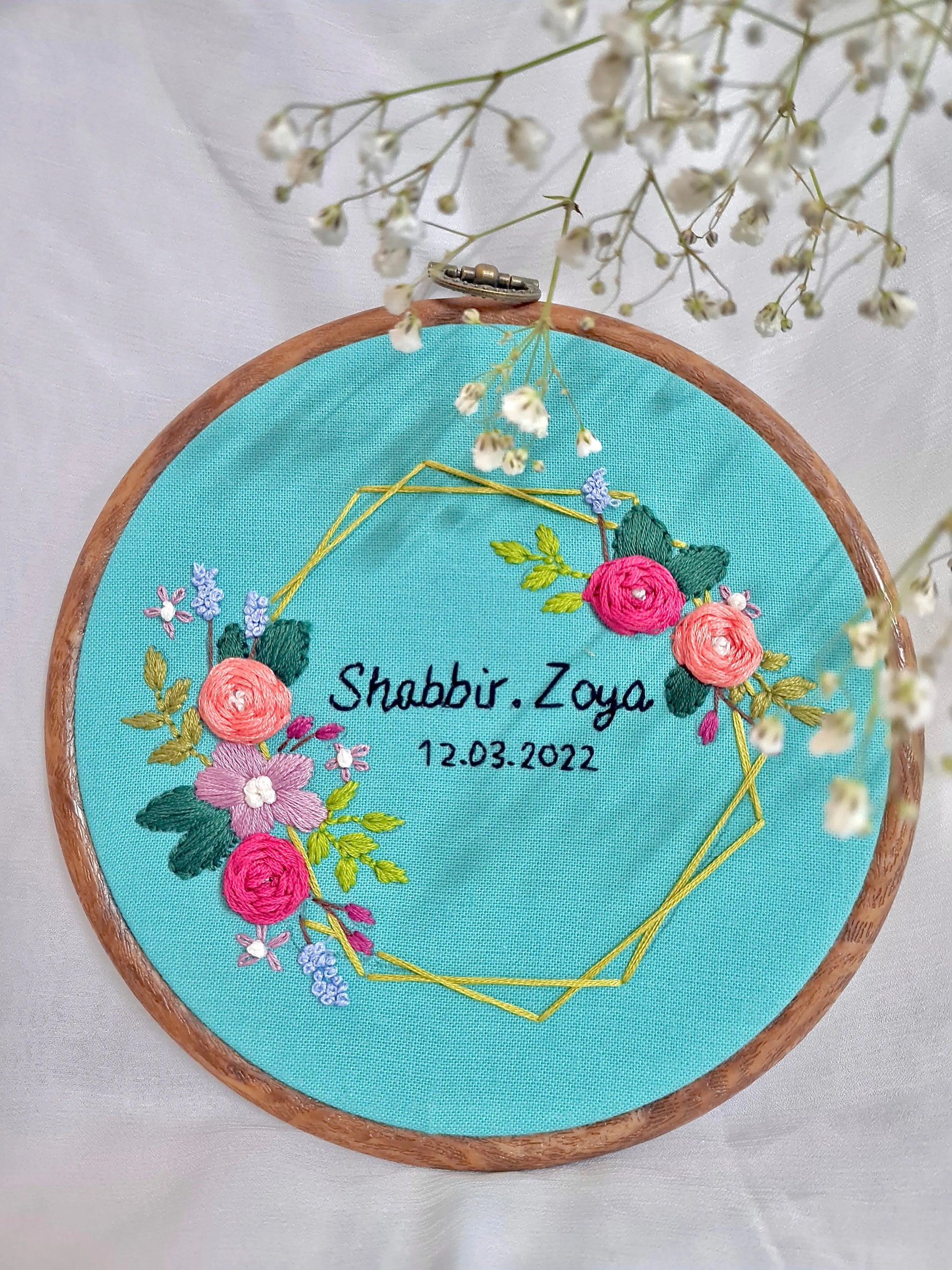 Wedding / Anniversary Hoop - Design 1