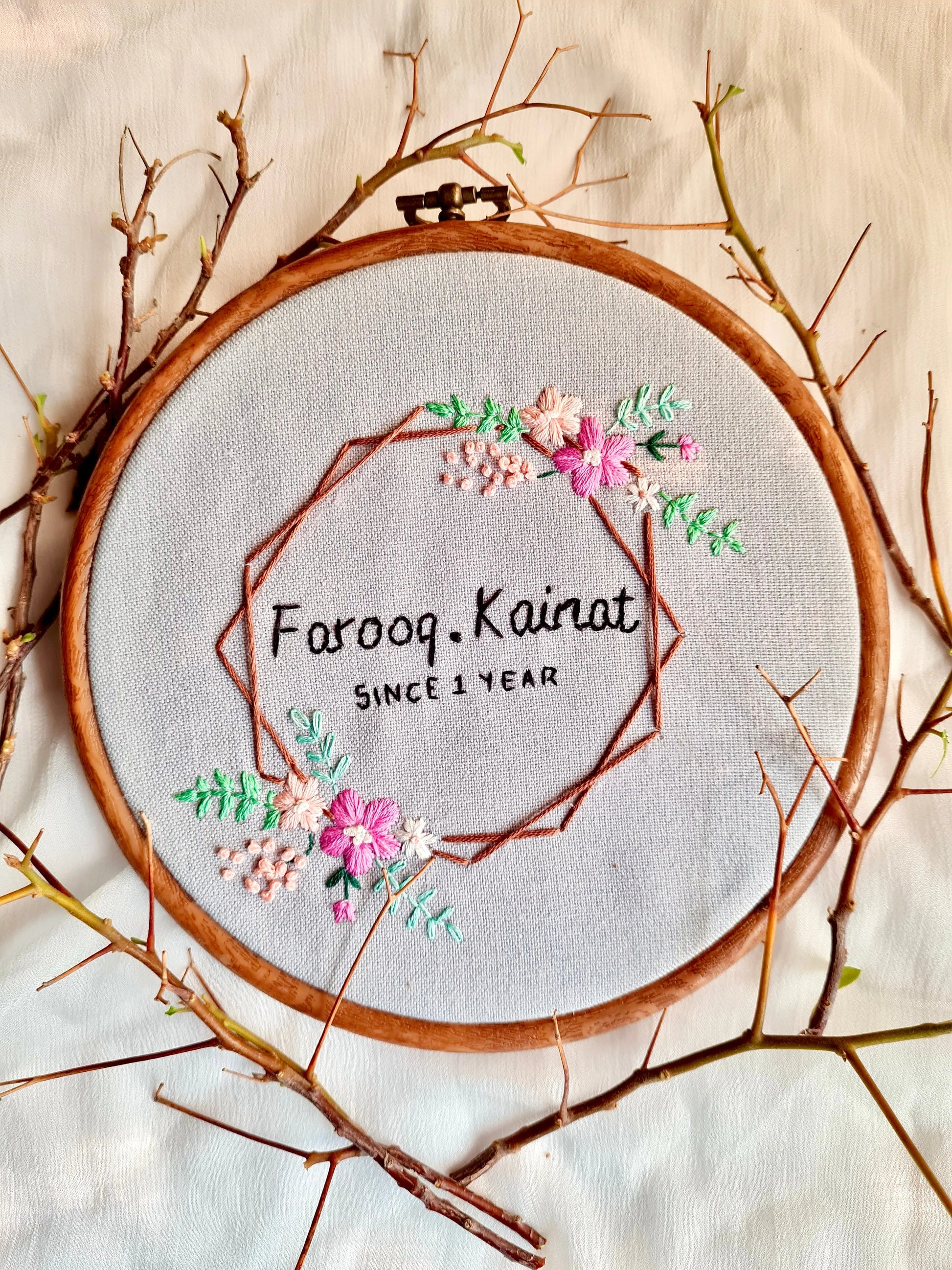 Wedding / Anniversary Hoop - Design 1