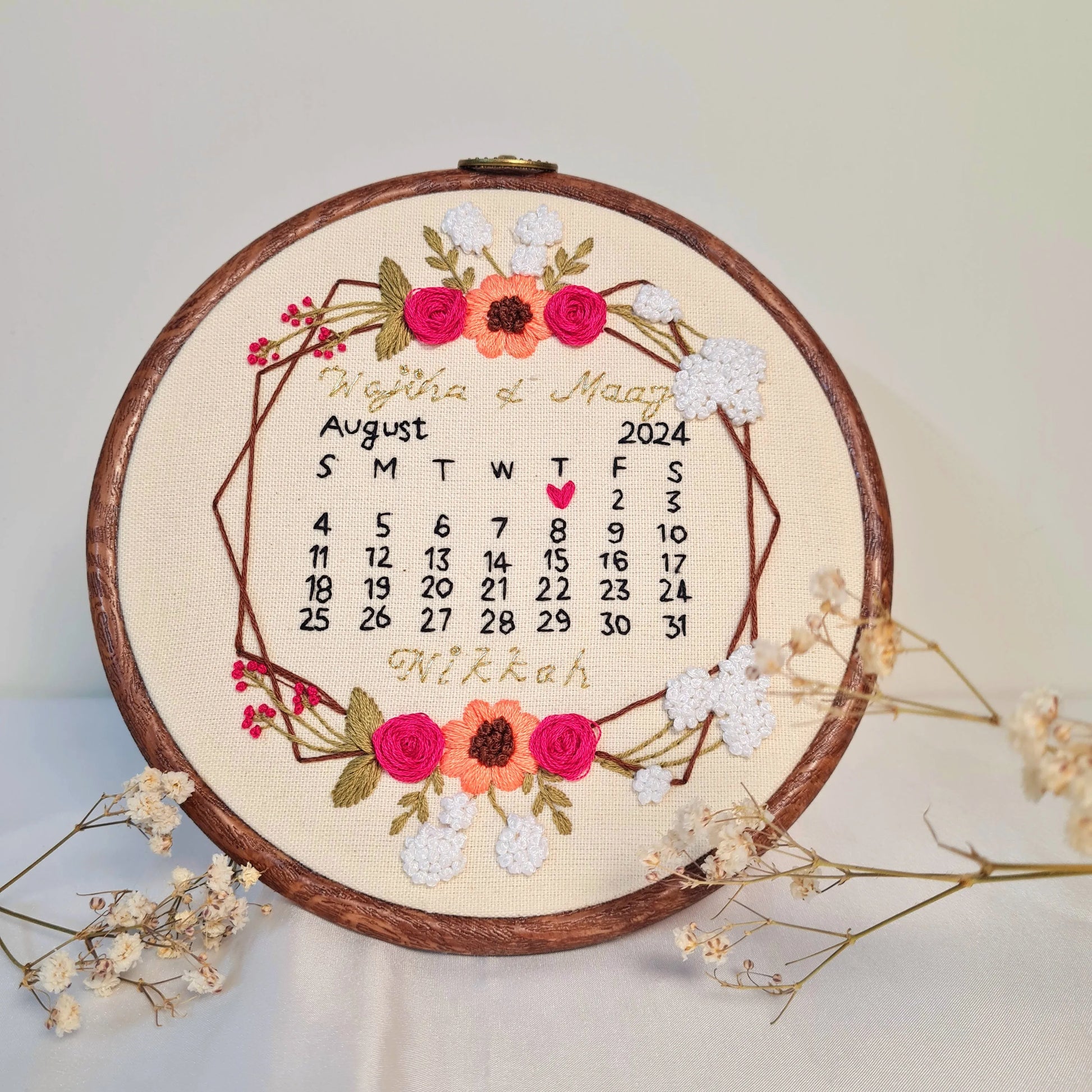 Wedding / Anniversary Hoop - Design 2